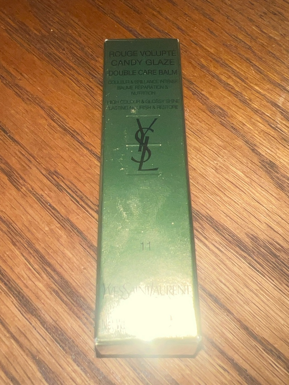 YSL Rouge Volupté Candy Glaze Lip Gloss Stick #11 Red Thrill NIB
